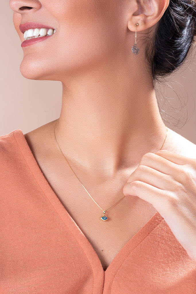 Love and Protection Combined - Heart Shape Evil Eye Charm, Crafted in 14k Solid Gold, Straight from Los Angeles.