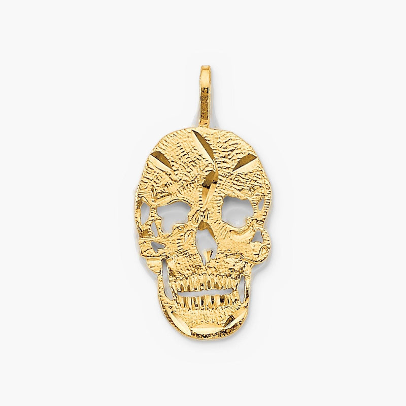 14K Gold Skull Charm Pendant